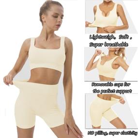 img 2 attached to 👗 Stylish Women's Workout Set, Adorable 2 Piece YOGA Exercise Set, Fashionable Two Piece Workout Attire