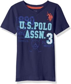 img 1 attached to 👕 Solid V-Neck T-Shirt for Boys by U.S. Polo Assn.