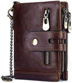 img 4 attached to Leather Blocking Trifold Wallets Anti Theft Men's Accessories