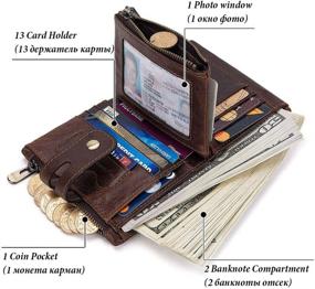 img 3 attached to Leather Blocking Trifold Wallets Anti Theft Men's Accessories