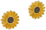 🌻 sparkling summer sunflower stud earrings with enamel crystal daisy flower: a fashionable bohemian jewelry set for girls and women, perfect for mother's day gifts logo