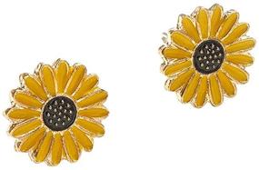 img 1 attached to 🌻 Sparkling Summer Sunflower Stud Earrings with Enamel Crystal Daisy Flower: A Fashionable Bohemian Jewelry Set for Girls and Women, Perfect for Mother's Day Gifts