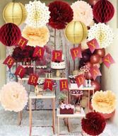 ✨ burgundy gold birthday party decorations: elegant fall-themed supplies for women's 30th/40th/50th celebration logo