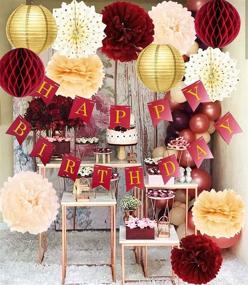 img 4 attached to ✨ Burgundy Gold Birthday Party Decorations: Elegant Fall-themed Supplies for Women's 30th/40th/50th Celebration