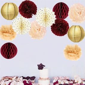 img 3 attached to ✨ Burgundy Gold Birthday Party Decorations: Elegant Fall-themed Supplies for Women's 30th/40th/50th Celebration