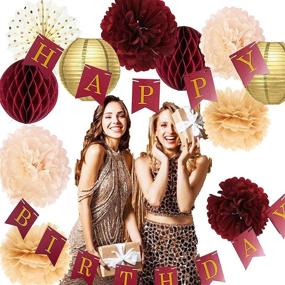 img 2 attached to ✨ Burgundy Gold Birthday Party Decorations: Elegant Fall-themed Supplies for Women's 30th/40th/50th Celebration