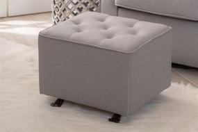 img 2 attached to 🪑 Delta Children Diamond Tufted Gliding Ottoman: Stylish and Comfortable French Grey Footrest