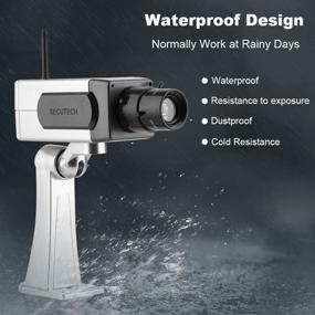 img 1 attached to 📷 Zerone Fake Security Camera: Realistic Waterproof Bullet CCTV with Auto Rotation & LED Flash for Indoor/Outdoor Surveillance