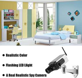 img 2 attached to 📷 Zerone Fake Security Camera: Realistic Waterproof Bullet CCTV with Auto Rotation & LED Flash for Indoor/Outdoor Surveillance