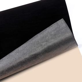 img 3 attached to 🎨 2PCS Self-Adhesive Felt Fabric for DIY Crafts, Velvet Drawer Liner, Jewelry Box Felt Liner, Soft Velvet Material, Solid Color Wallpaper (14.6" x 39.4", Black)