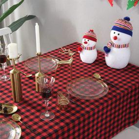 img 1 attached to Tenmon Checkered Tablecloth Christmas Decoration