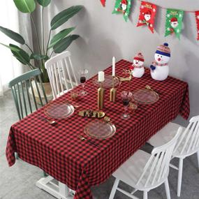 img 3 attached to Tenmon Checkered Tablecloth Christmas Decoration
