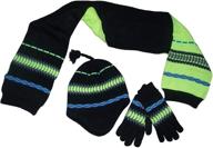 🧣 striped knitted boys' accessories - nice caps, 9-14 years logo