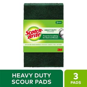 img 3 attached to Scotch-Brite Heavy Duty Scour Pads - Ideal for Kitchen, Garage, and Outdoor Use - Pack of 3 Pads