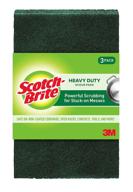 scotch-brite heavy duty scour pads - ideal for kitchen, garage, and outdoor use - pack of 3 pads logo