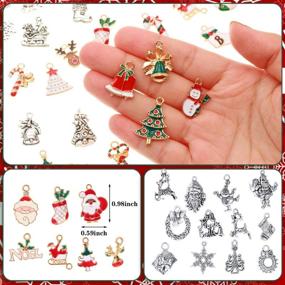 img 1 attached to 95-Piece Mixed Christmas Charms: Enamel DIY Jewelry 🎄 Pendants - Craft Making Supplies for Bracelets, Necklaces, Earrings