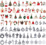 95-piece mixed christmas charms: enamel diy jewelry 🎄 pendants - craft making supplies for bracelets, necklaces, earrings logo