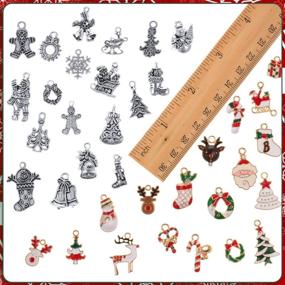 img 3 attached to 95-Piece Mixed Christmas Charms: Enamel DIY Jewelry 🎄 Pendants - Craft Making Supplies for Bracelets, Necklaces, Earrings