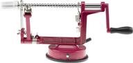 clever chef pro heavy-duty apple peeler suction base, premium stainless steel manual corer & slicer for fruits and vegetables, red logo