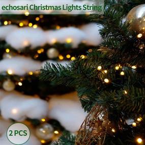 img 3 attached to [2 Pack] Battery Powered Christmas Lights 16ft Green Wire 50 LED Fairy String Light with Remote Control, Timer, 8 Modes, Dimmable for Indoor/Outdoor Xmas Tree Wedding Party Decoration (Warm White)