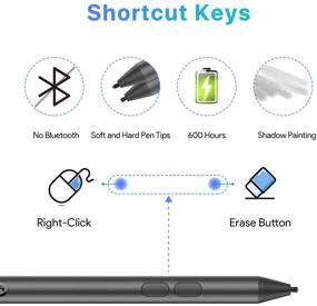 img 1 attached to 🖊️ Стилус-перо для Surface Pro с отказом от касания ладони, чувствительностью к давлению 4096 – совместимый с Surface Pro 6/5/4/3, Surface Book 2/1, Surface Laptop 2/1, Surface Go/Studio – в комплекте батарейка 4A и 2 сменных наконечника для ручки.