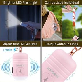 img 2 attached to 🔒 SUPGALIY Safesound Personal Alarm: USB Rechargeable 130dB Keychain Security Siren for Women, Kids, and Elderly - Pink