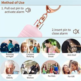 img 1 attached to 🔒 SUPGALIY Safesound Personal Alarm: USB Rechargeable 130dB Keychain Security Siren for Women, Kids, and Elderly - Pink