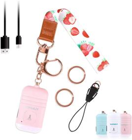 img 4 attached to 🔒 SUPGALIY Safesound Personal Alarm: USB Rechargeable 130dB Keychain Security Siren for Women, Kids, and Elderly - Pink