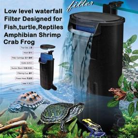 img 4 attached to 🐢 Enhanced Bio-Filtration: Aquarium Turtle Filter with Waterfall Flow for Clean Water, Ideal for Small Fish Tanks, Turtle Tanks, Shrimp, Amphibians, Frogs, and Crabs