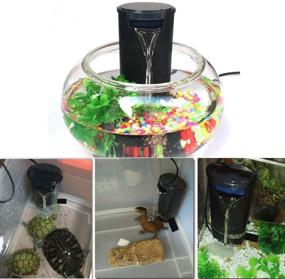 img 3 attached to 🐢 Enhanced Bio-Filtration: Aquarium Turtle Filter with Waterfall Flow for Clean Water, Ideal for Small Fish Tanks, Turtle Tanks, Shrimp, Amphibians, Frogs, and Crabs