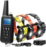 🐶 2600ft range rechargeable dog training collar with remote - 4 modes light beep vibration - water resistant - 3 pack - ideal for medium to large dog breeds logo