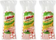 🧹 libman wonder refill pack – powerful cleanup – 3 absorbent wet mop replacement heads for hardwood, tile, vinyl – machine washable, 11.5 inch, red & white logo