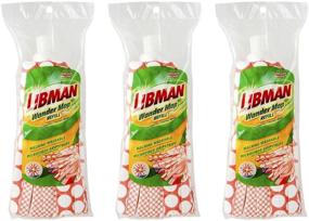 img 4 attached to 🧹 Libman Wonder Refill Pack – Powerful Cleanup – 3 Absorbent Wet Mop Replacement Heads for Hardwood, Tile, Vinyl – Machine Washable, 11.5 Inch, Red & White