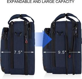 img 3 attached to 🎒 KROSER Laptop Bag - Stylish Laptop Briefcase | Fits Up to 17.3 Inch Laptops | Expandable & Water-Repellent | Shoulder Messenger Computer Bag with RFID Pocket | Travel, Business, School, College | For Men & Women | Navy