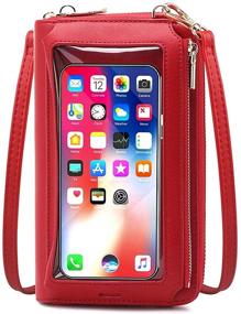 img 4 attached to Crossbody Blocking Wristlet Handbag Burgundy Women's Handbags & Wallets and Wristlets