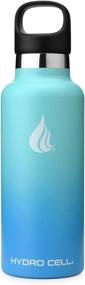 img 3 attached to 🚰 Hydro Cell Stainless Steel Water Bottle with Straw & Standard Mouth Lids - 20oz Teal/Blue Double Wall Vacuum Insulated Sweat Proof Sport Design