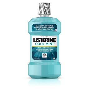 img 4 attached to 🌬️ Воспользуйтесь свойствами охлаждающего антисептического полоскания Listerine Cool Mint - 3 набора по 1 литровому флакону, эффективное средство против неприятного запаха, зубного налета и гингивита.