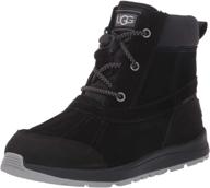 ботинки для маленького мальчика ugg turlock waterproof черного цвета логотип