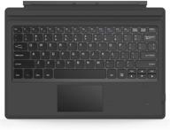 💻 moko type cover for microsoft surface pro 7 plus/pro 7/pro 6/pro 5/pro 4/pro 3 - lightweight slim bluetooth keyboard with trackpad, rechargeable battery - gray logo