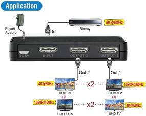 img 1 attached to 🔁 OREI UHD-PRO102 HDMI Дубликатор-сплиттер - 4K@60Hz 1x2 Порты, HDCP 2.2, 3D, Полная поддержка Ultra HD