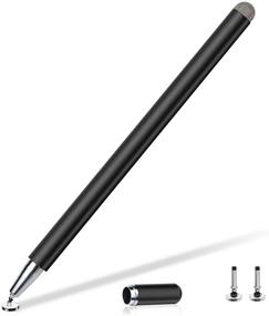 img 4 attached to 🖊️ LIBERRWAY Disc Stylus Fiber Stylus, Black - Enhance Precision and Control with this Stylus Pen