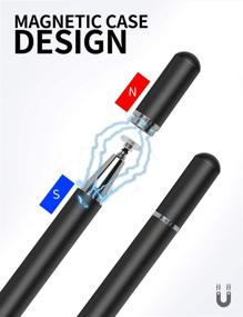 img 1 attached to 🖊️ LIBERRWAY Disc Stylus Fiber Stylus, Black - Enhance Precision and Control with this Stylus Pen