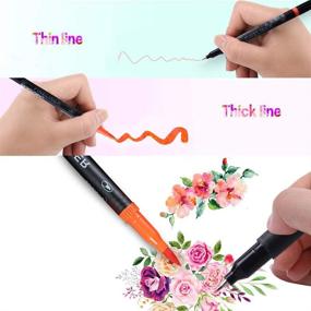 img 2 attached to 🖌️ Dual Markers Brush Pen Set: Perfect for Coloring Books, Journaling, Note Taking, Writing, Planning, and Art Projects