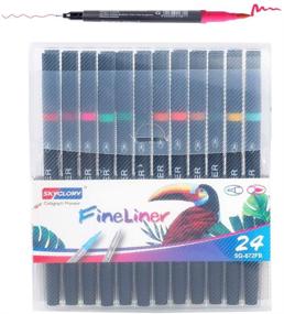 img 1 attached to 🖌️ Dual Markers Brush Pen Set: Perfect for Coloring Books, Journaling, Note Taking, Writing, Planning, and Art Projects