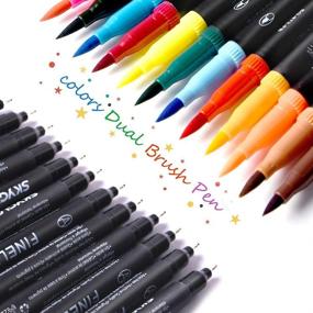 img 3 attached to 🖌️ Dual Markers Brush Pen Set: Perfect for Coloring Books, Journaling, Note Taking, Writing, Planning, and Art Projects