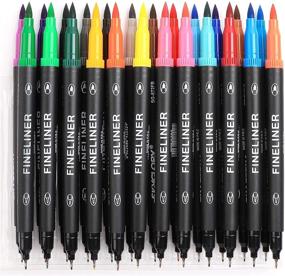 img 4 attached to 🖌️ Dual Markers Brush Pen Set: Perfect for Coloring Books, Journaling, Note Taking, Writing, Planning, and Art Projects