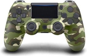 img 4 attached to 🎮 Green Camo PS4 Controller - Wireless Game Remote, Compatible with PS4 Console, Windows 10/8/7/XP, PC Laptop MAC, Android, iOS 13, Phone - USB Cable Included