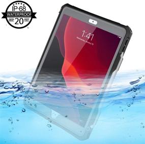 img 3 attached to 📱 Waterproof iPad 10.2 Case with Screen Protector, Full Body Protection 10.2 8th Cover, Pencil Holder, Anti-Scratch Shockproof Cases for iPad 7th/8th Generation 2020 (Black)