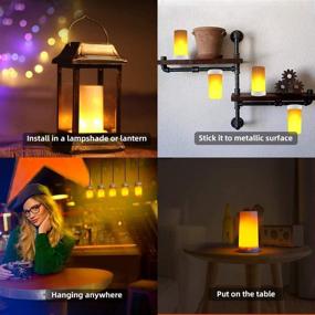 img 1 attached to 🔥 USB Rechargeable Flame Effect Light - Waterproof Dimmable Lantern, 4 Modes Flickering Outdoor Flame Lamp with Gravity Sensing and Magnetic Base - Ideal for Halloween Room Parties (2PCS, Orange Flame)