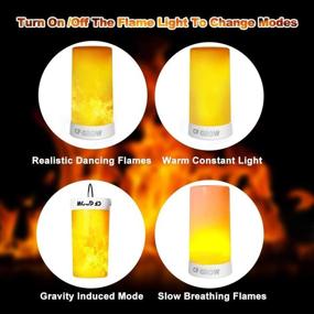 img 2 attached to 🔥 USB Rechargeable Flame Effect Light - Waterproof Dimmable Lantern, 4 Modes Flickering Outdoor Flame Lamp with Gravity Sensing and Magnetic Base - Ideal for Halloween Room Parties (2PCS, Orange Flame)